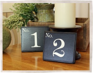 Wooden Wedding table signs black
